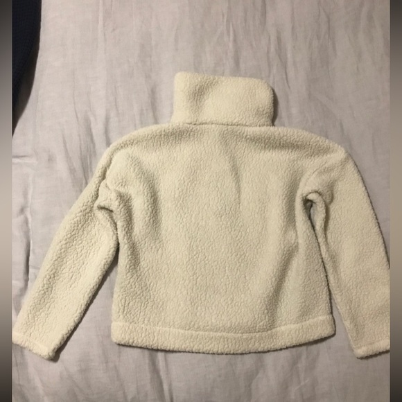 Jcrew half-zip Sherpa sweatshirt, cream, size small - Picture 2 of 6